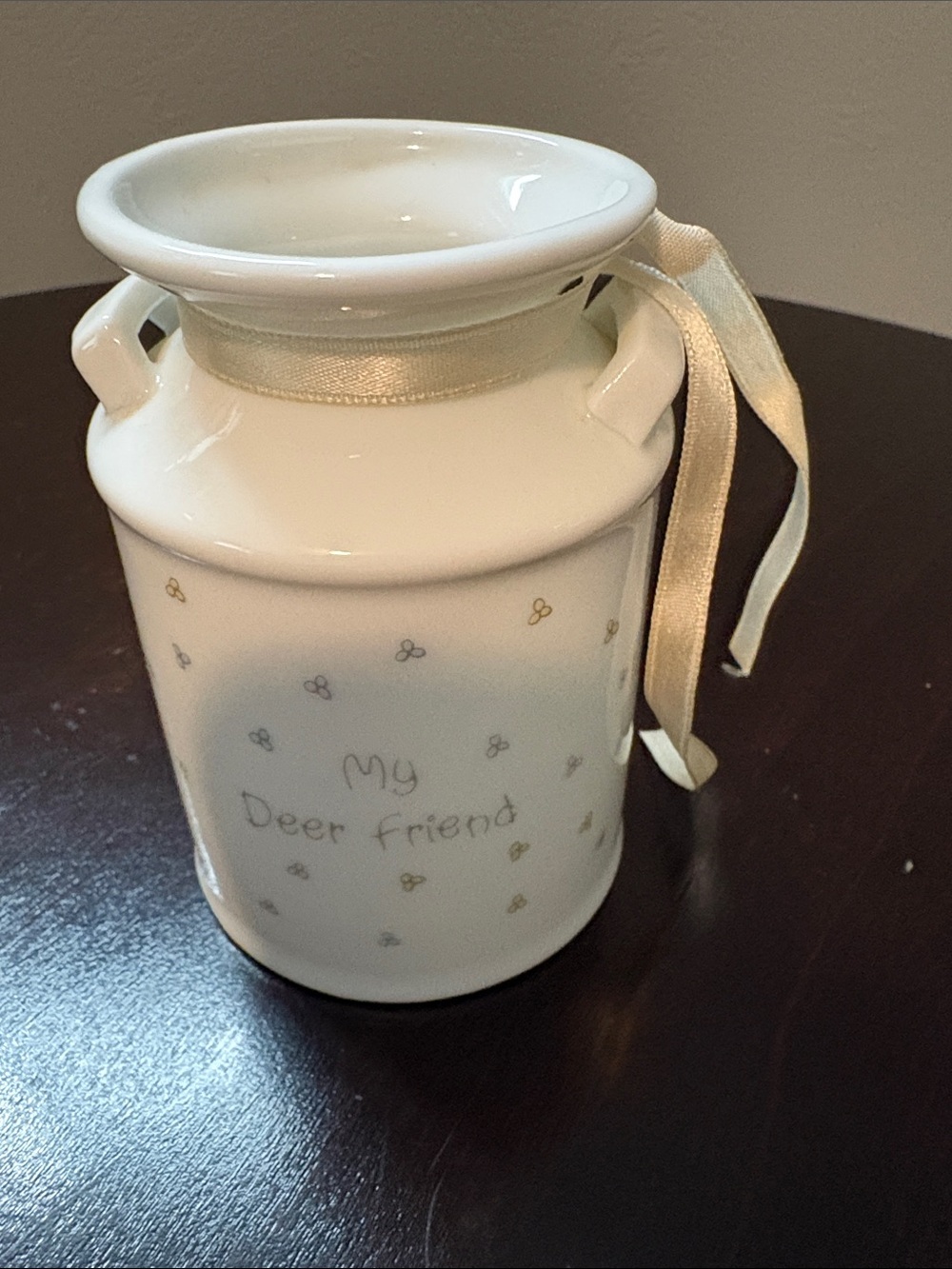 Precious Moments Decorative Cream Ceramic Canister with Girl & Deer Illustration - Picture 3 of 6